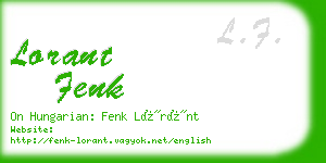 lorant fenk business card